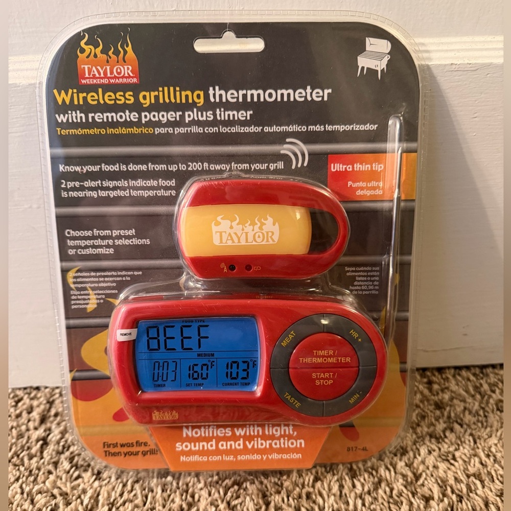 Taylor Wireless Grilling Thermometer / New Sealed / Taylor Weekend Warrior Grill